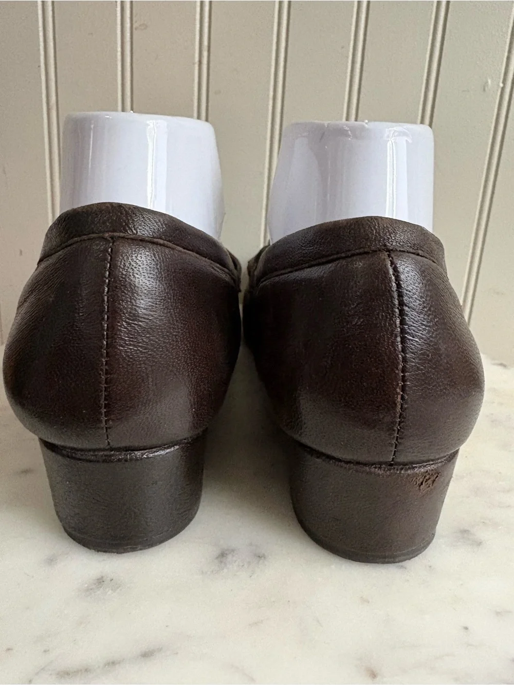 Taryn Rose Horsebit Wedge Loafers Women’s 8.5 Brown Leather Business Casual Prep